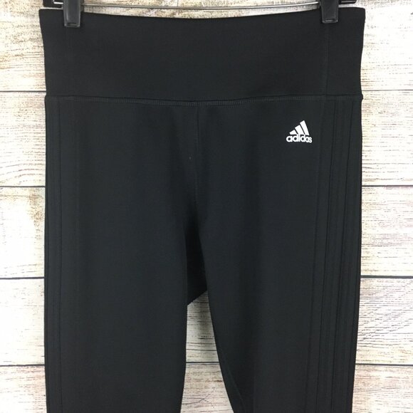 Adidas Climalite Capri Leggings Black Athletic Medium - Picture 2 of 9